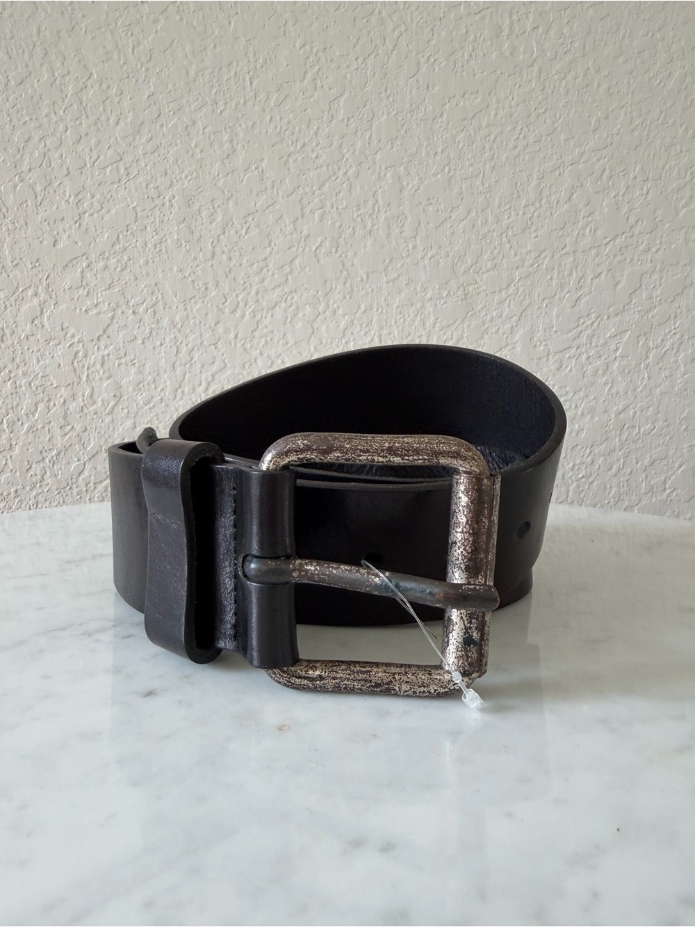 Vintage Banana Republic Black Italian Leather Wide Belt Size S